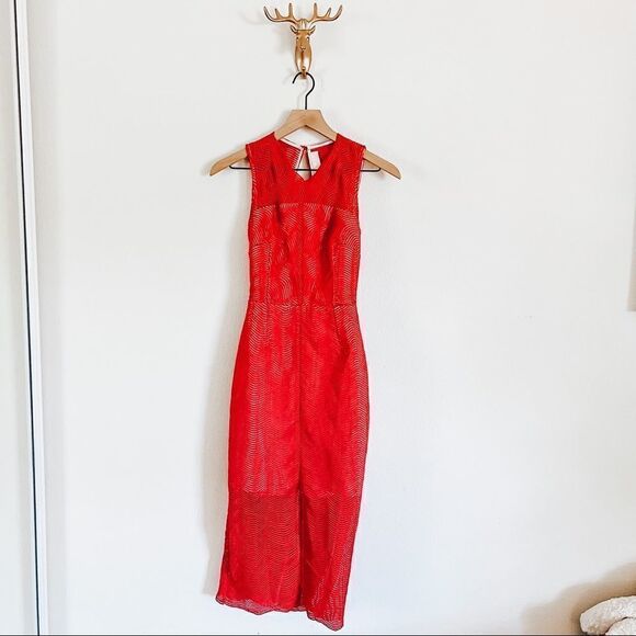 KEEPSAKE WOMEN'S Red Ochre Think Twice Lace Dress Size Small NWT - Picture 1 of 13